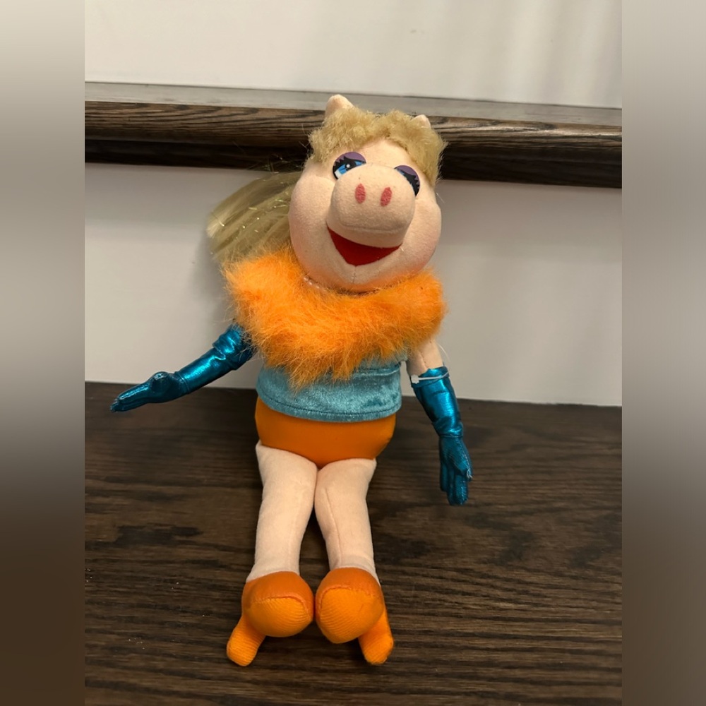 Vtg 80'S Miss Piggy Muppets Nanco Large Stuffed Plush Blue Dress 12"
